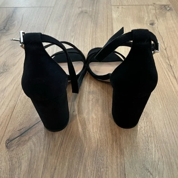 Call It Spring Black Crisscross Ankle Strap Heels - Picture 3 of 5